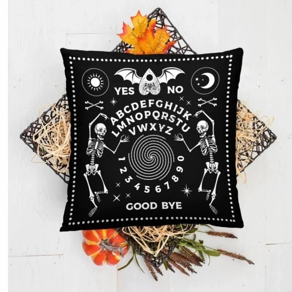 Pillow Cover Ouija Board Zippered Large Decorative Sugar Skull Sq 17.7 X 17.7 in